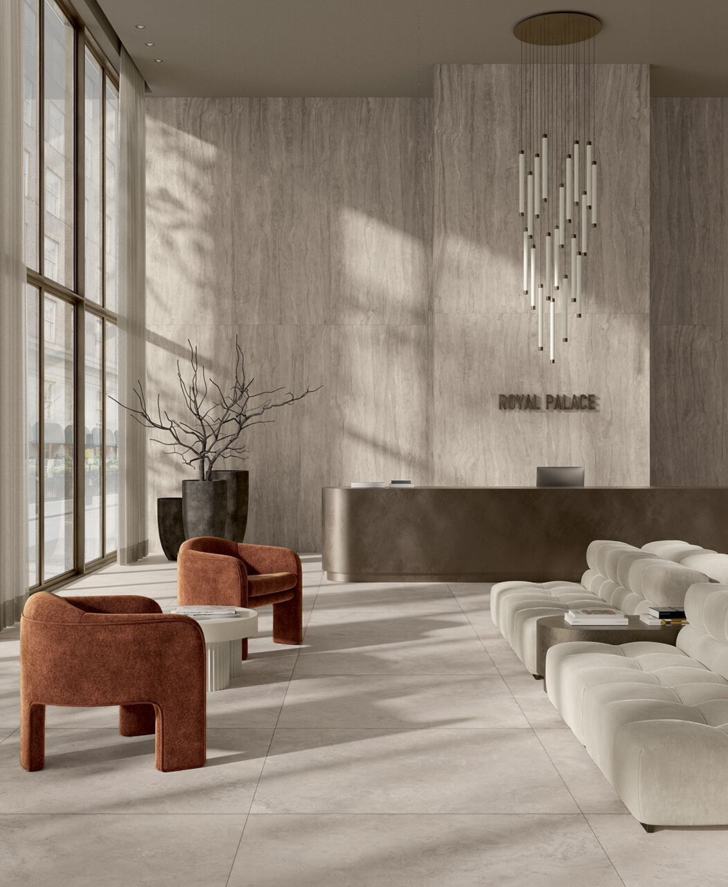 Напольное / керамогранит с эффектом травертина CERAMICA FONDOVALLE Royal Travertino ARCH-00033973 - Вид №1