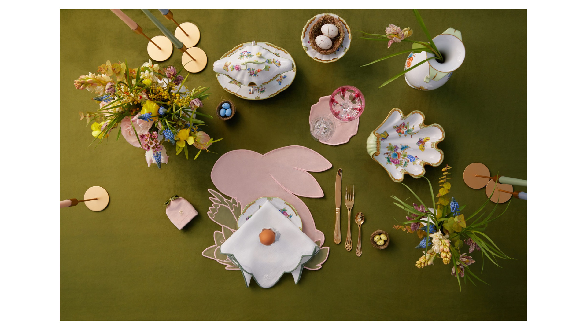 10677592 Truffle Bee Набор плейсматов Truffle Bee Easter bunny velvet 40х43см, 2шт, розово-зеленый, полиэстер Ткань  - Вид №6