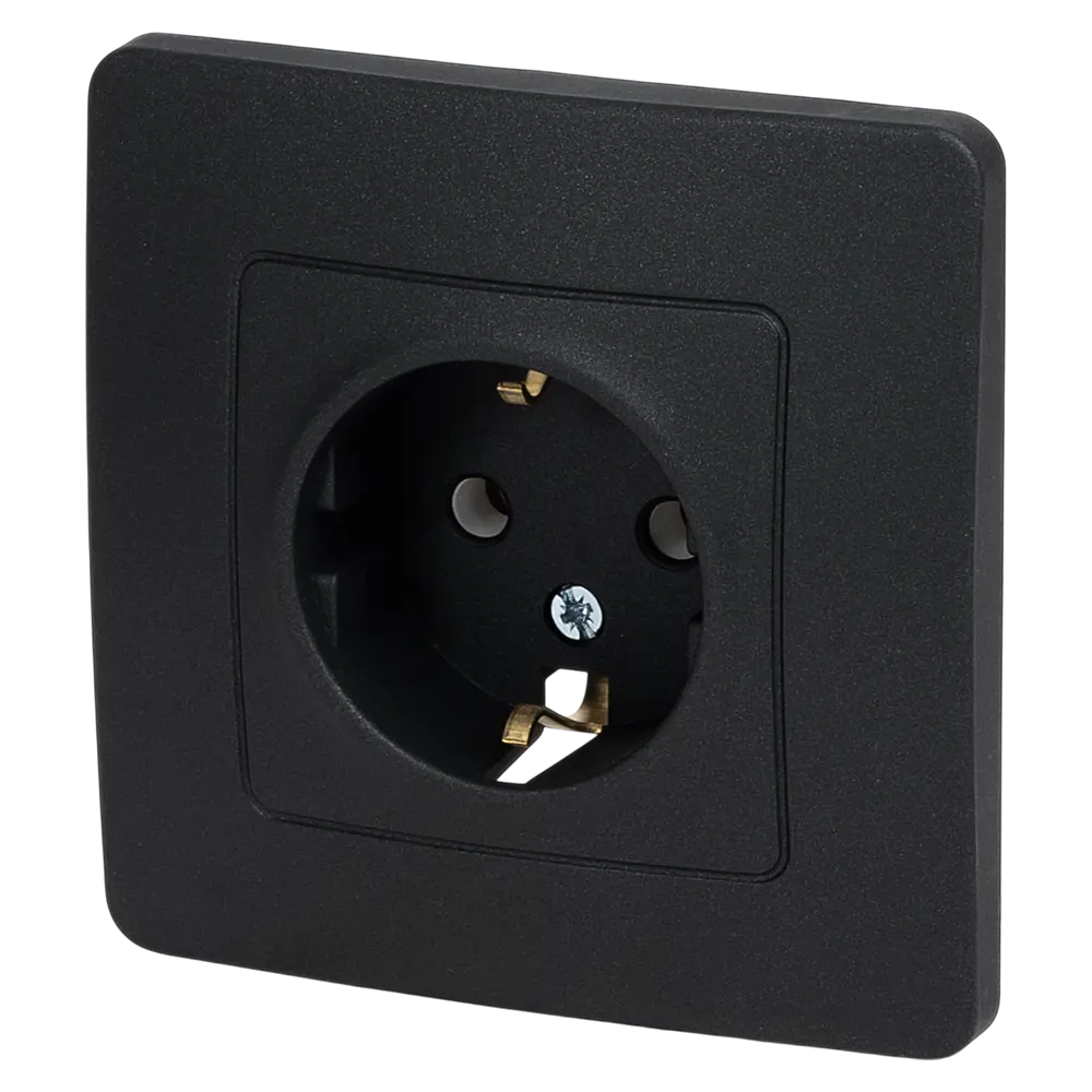 Розетка встраиваемая Systeme Electric Blanca с заземлением цвет антрацит 86728843 STLM-2061628 - Вид №1