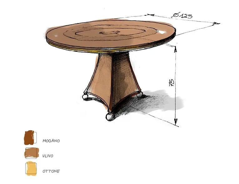 Круглый деревянный обеденный стол Roman & Co DARCY ARCH-00059885 - Вид №2