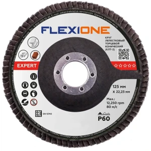 Круг лепестковый торцевой конический КЛТ2 Flexione Expert Р60 125x22.2 мм 89344073 STLM-2168547
