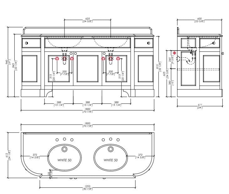 Двойной умывальник с дверцами Devon&Devon Double Season ARCH-00003981
