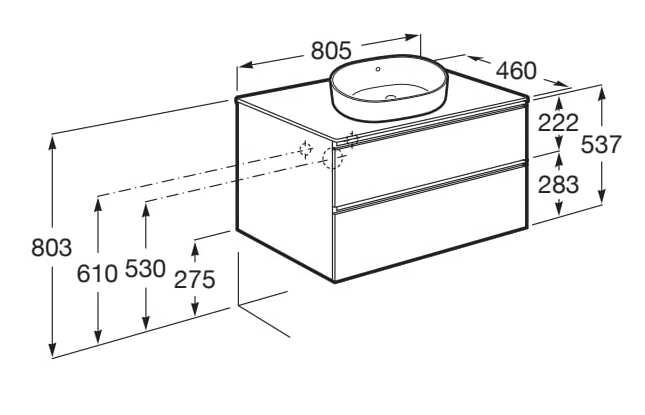Деревянный подвесной умывальник с ящиками Roca The Gap ARCH-00050806 - Вид №14
