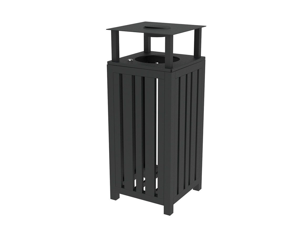 Оцинкованная стальная корзина для мусора с пепельницей Lazzari Braies ARCH-00120237 - Вид №4
