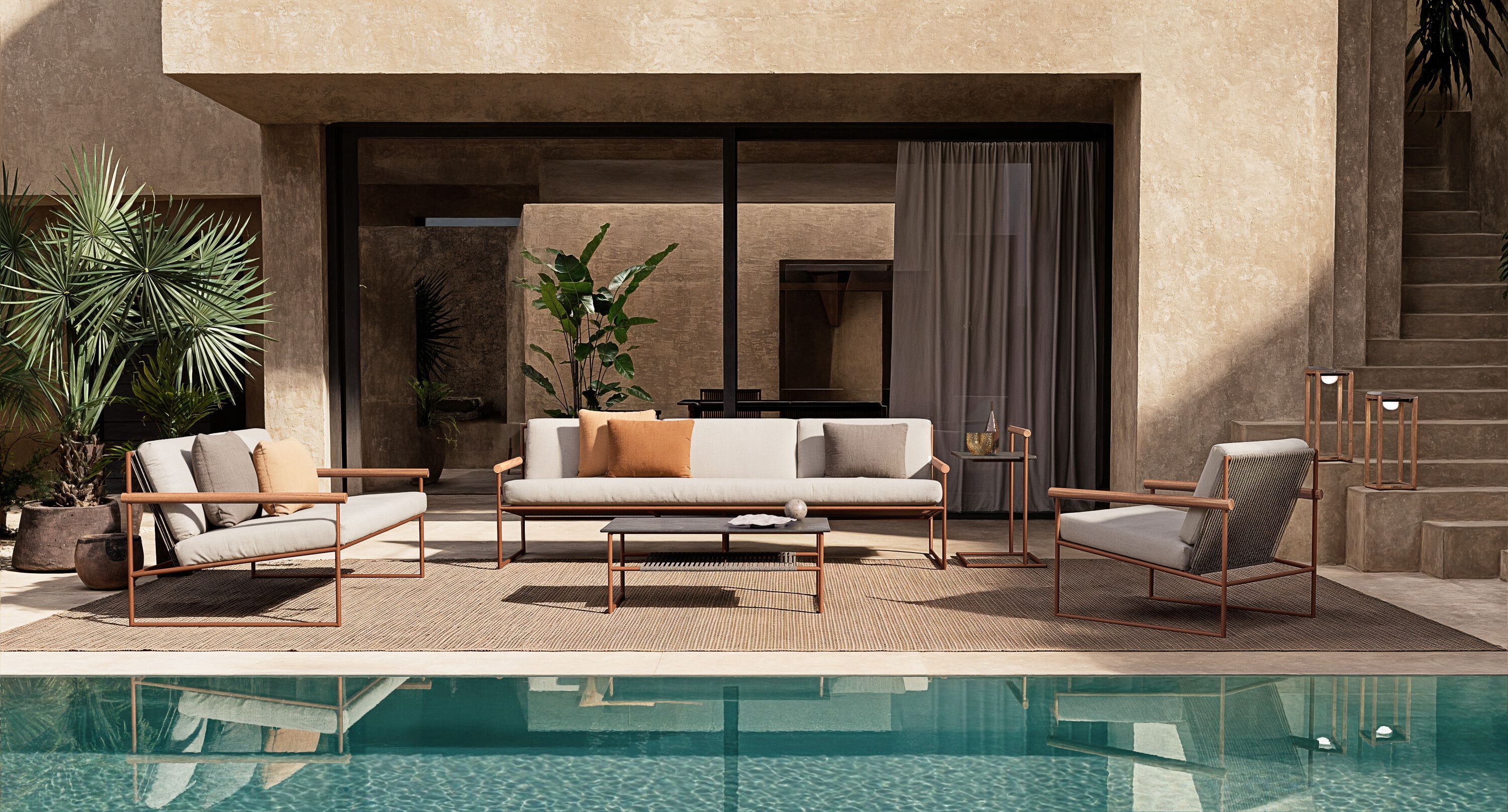 Высокий сервировочный садовый столик из керамогранита Atmosphera труба ARCH-00027514 - Вид №4