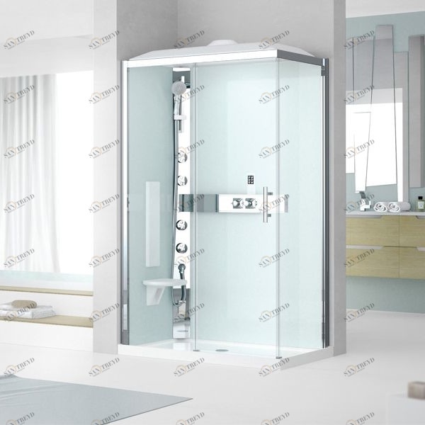 Novellini. Душевая кабина 100x80 A100x80 HYDROMASSAGE с низким душевым поддоном, крышей и парогенератором GLAX 3 GL3A100SM1N1KGL3A100DM1N1K