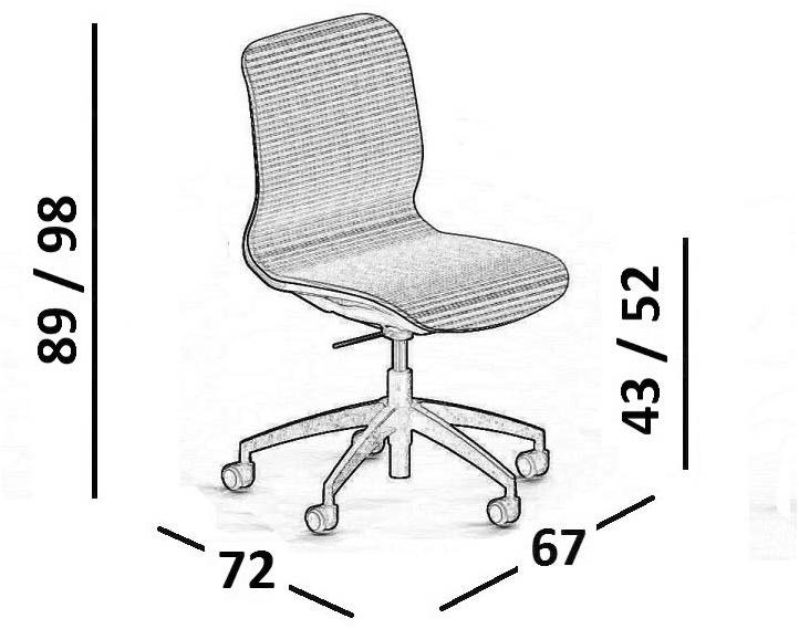 Luxy Стул для руководителя из нейлона® на колесиках со средней спинкой Smartlight sun-id-1470823 - Вид №6