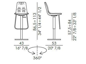 Регулируемый по высоте кожаный высокий стул EFORMA Lisa ARCH-00065380 - Вид №1