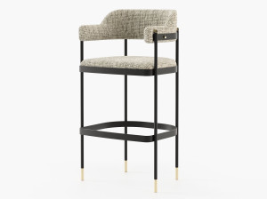 Высокий стул с мягкой тканью с подлокотниками