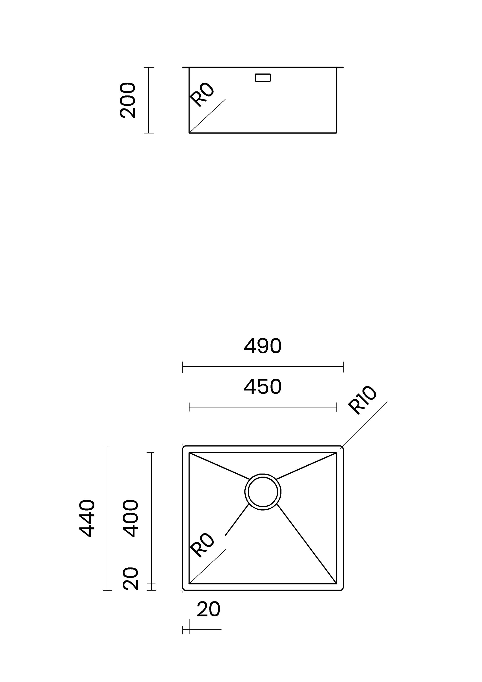 Раковина из нержавеющей стали TASCA нулевой радиус ARCH-00108511 - Вид №6