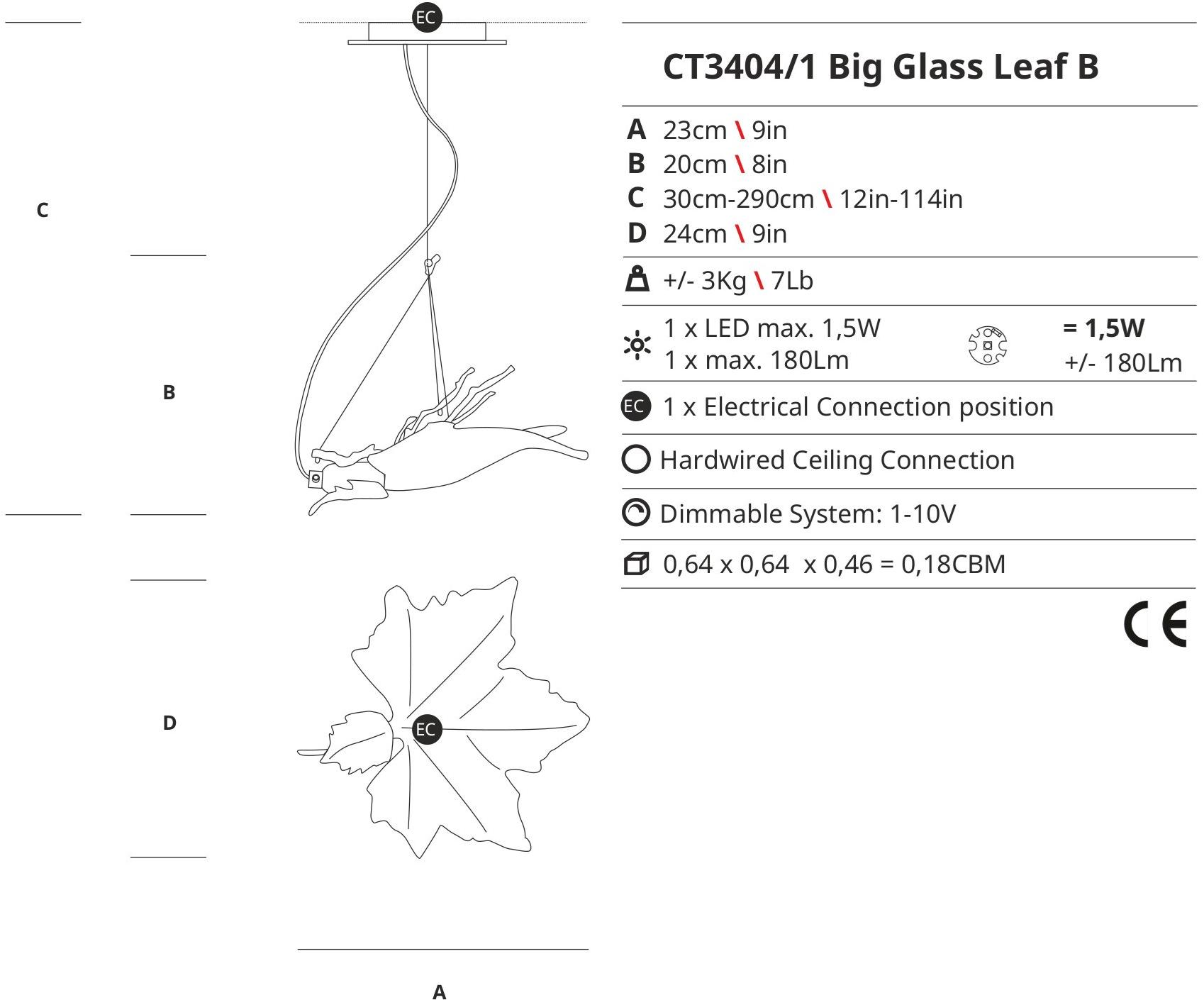Serip Светодиодный подвесной светильник из муранского стекла Folio Ct3404/1 - Вид №1