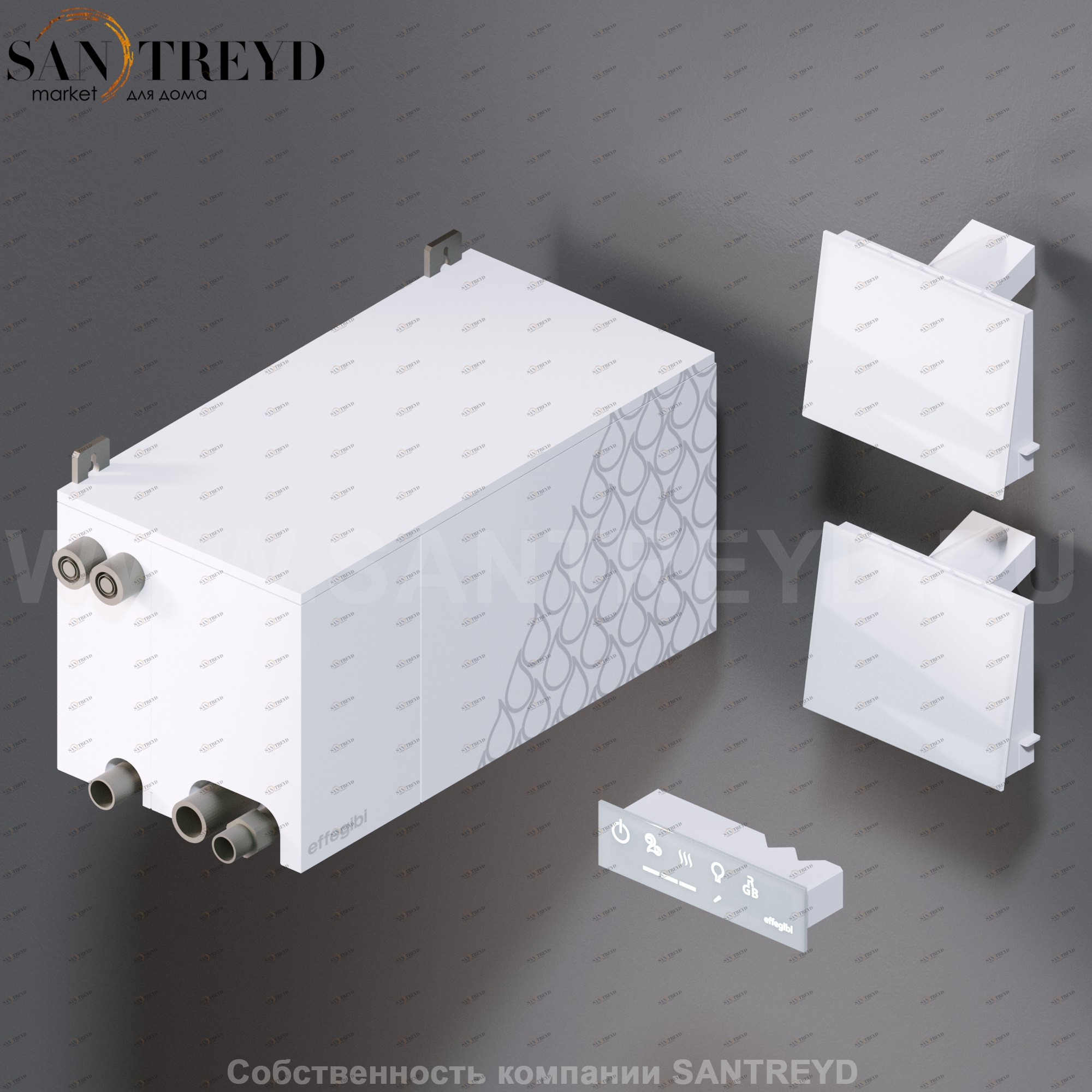 Effegibi NUVOLA SMART POWER NSP180 Встроенный парогенератор для турецкой бани, мощность - 18 кВт, объем - от 15 до 25 куб. м., производительность - 26,2 кг/час