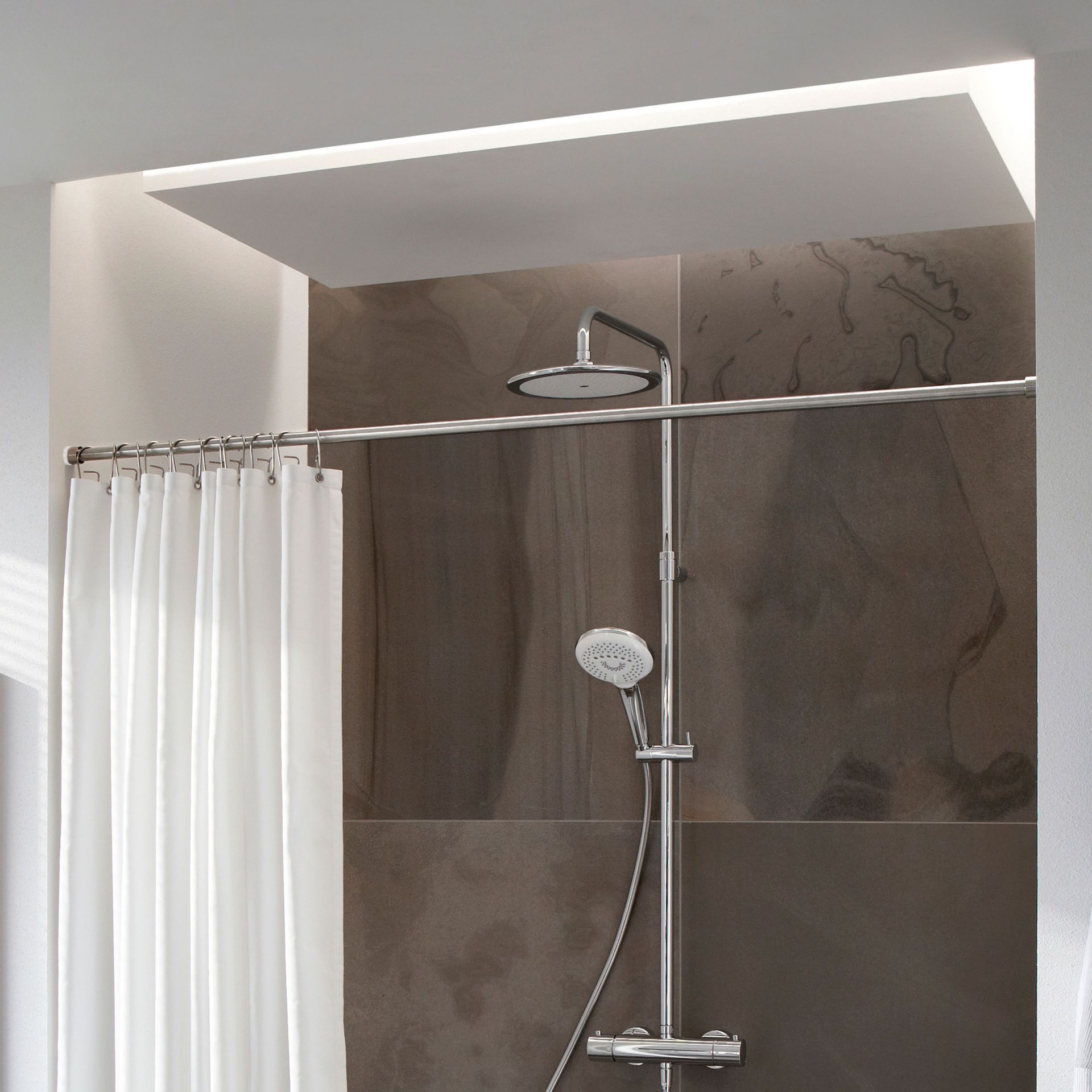 TKS20-1-W Стержень-зажим для занавесок для душа от 50 до 100 см. сделано, чтобы измерить. PHOS 