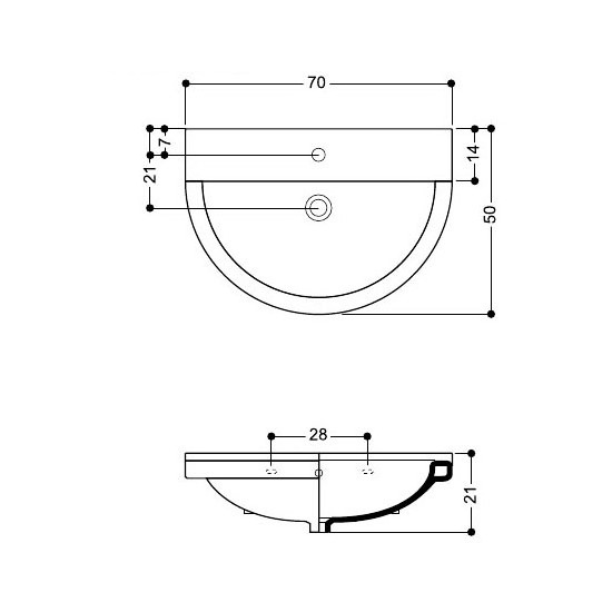 41943 Подвесная раковина настенная овальная   белая Santreyd  - Вид №2
