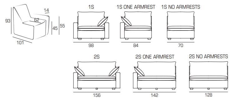 2-местный тканевый диван Domingo Salotti Анри ARCH-00096237 - Вид №2