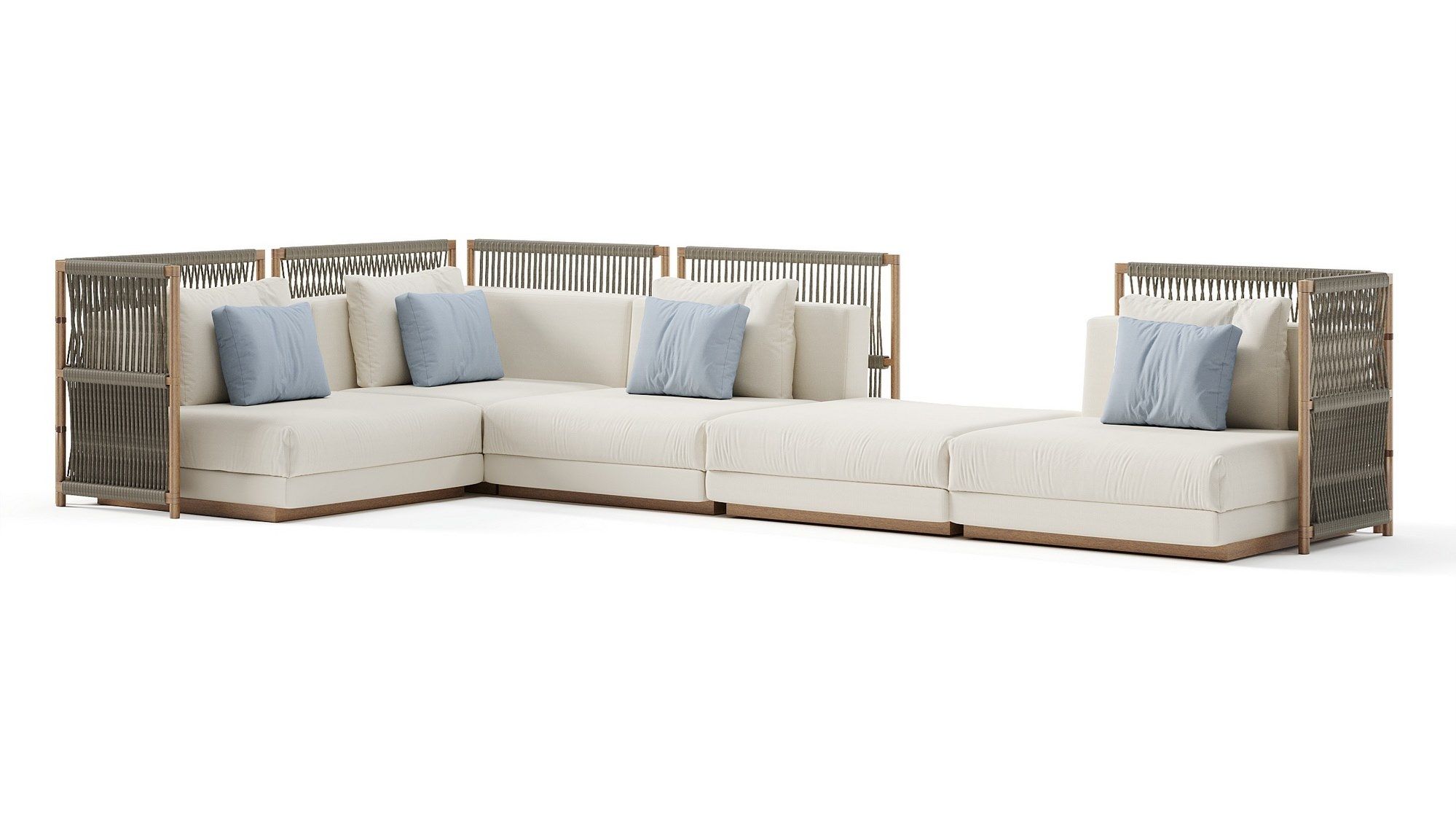 Секционный садовый диван с каркасом iroko Braid Embrace ARCH-00041078 - Вид №2