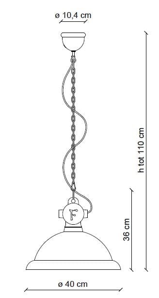 Промышленный стиль керамический подвесной светильник FERROLUCE Industrial ARCH-00151024 - Вид №2