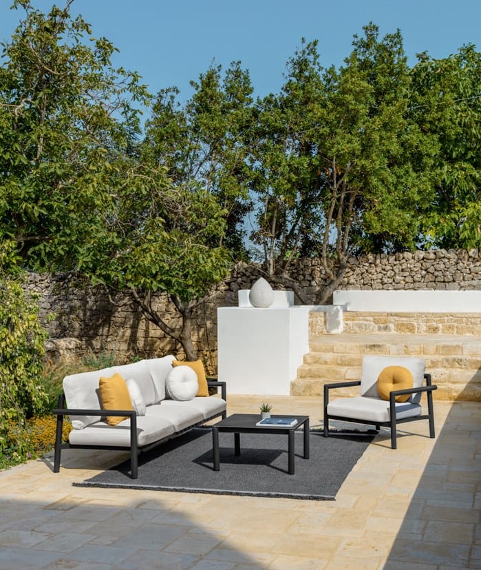 Тканевое кресло с подлокотниками и алюминиевой рамой Talenti озеро ARCH-00039681 - Вид №1