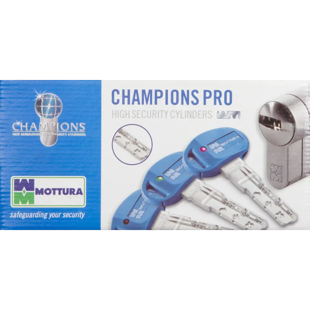 Цилиндр Mottura Champions Pro CP4P463101C5, 41x10x26 мм, ключ/шток, цвет матовый никель, без вертушки STLM-2021144 - Вид №3