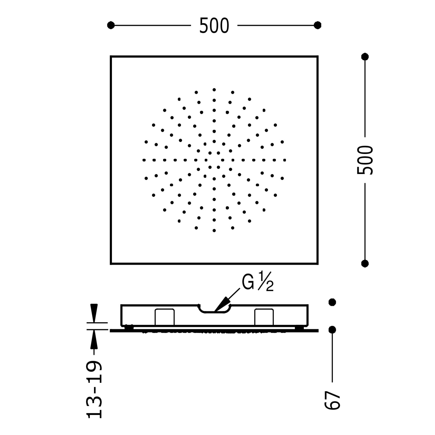Скрытая потолочная насадка для душа-29995302 TRES RICAMBI - Вид №1