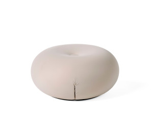 Круглый пуф из ткани