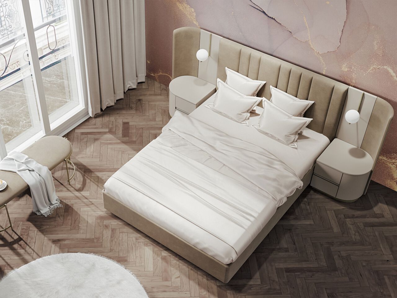 Деревянная тумбочка с ящиками NDESIGN румяна ARCH-00109121 - Вид №2