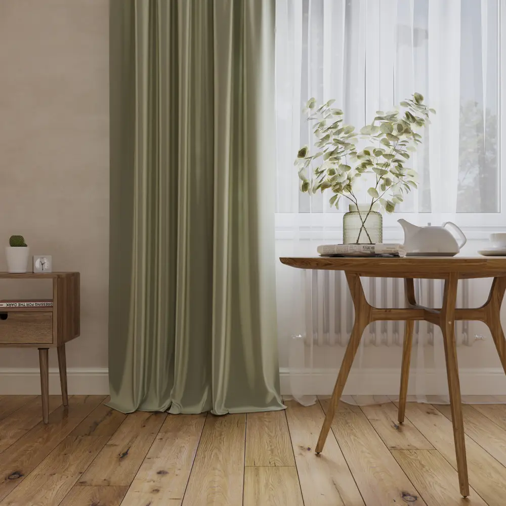 Штора на ленте Light 160x280 см цвет оливковый MIAMOZA STLM-2146765
