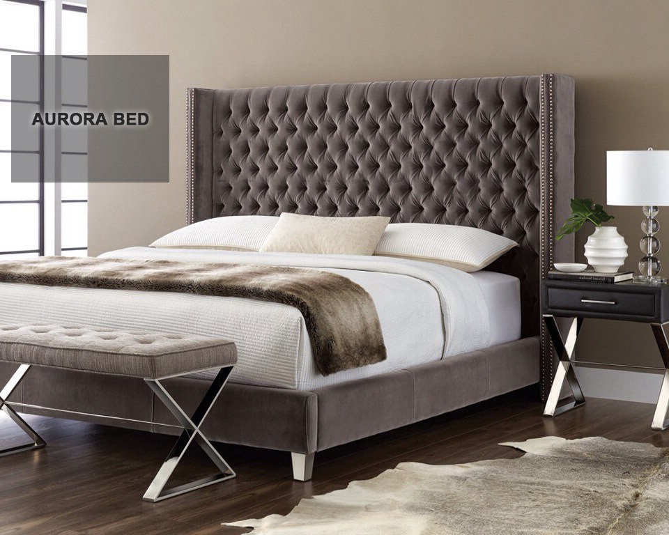 Кровать двуспальная 180х200 коричневая Aurora ICON DESIGNE ДИЗАЙНЕРСКИЕ 177967 Коричневый  - Вид №1