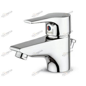 ZP9208 Смеситель для раковины, однорычажный, с аэратором, сливной слив 1 1/4 ", гибкие хвостовики. Zucchetti Flat 
