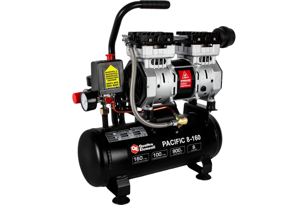 Компрессор поршневой безмасляный Quattro Elementi PACIFIC 8-160 9014351 STDN-0117513