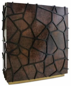 BRABBU Буфет из лакированного ореха с распашными дверцами