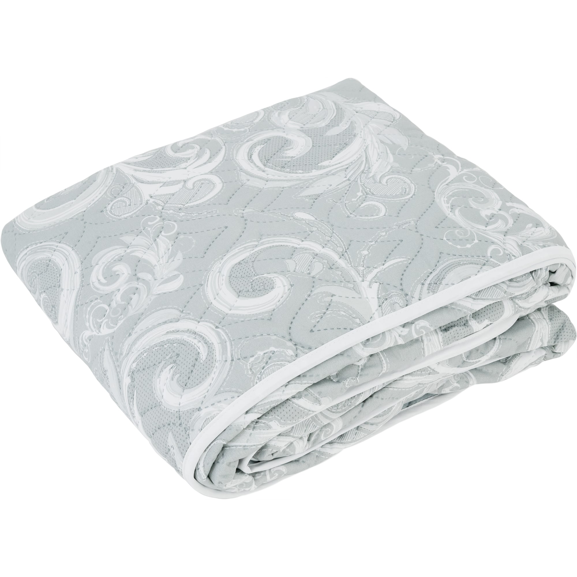 82614715 Покрывало Milena, 200x220 см, полисатин стёганый, цвет серебристый романтика Santreyd 