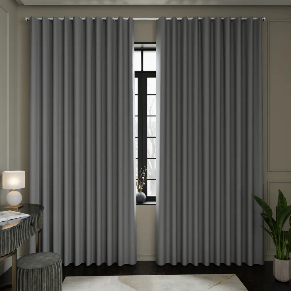 Штора MIAMOZA Виолетта 160x280 см с лентой - элегантный серый 89405534 STLM-1571059