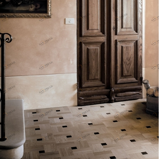 Напольное покрытие из дерева (инкрустация мраморная "nero belgio" из светлого дуба) ddcz33 rc mn Devon Devon INTARSIA Devon&Devon DDCZ33RCMN