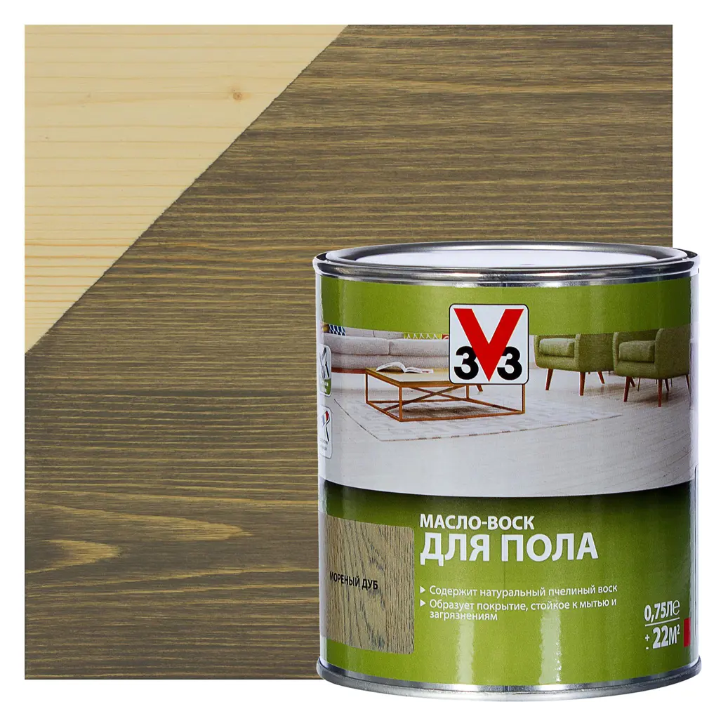 Масло-воск для пола V33 цвет мореный дуб 0.75 л STLM-2009418