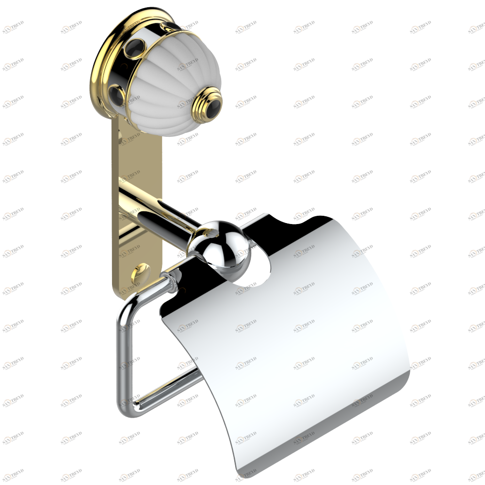 U1V-538AC Бумагодержатель с крышкой настенный Thg-paris Cheverny Хром/золото U1V-538AC CAT.A