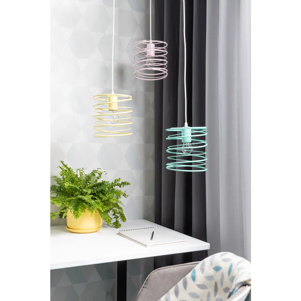 Подвесной светильник Vitaluce Торнадо 1 лампа 3м² Е27 цвет мятный STLM-2144726 - Вид №10