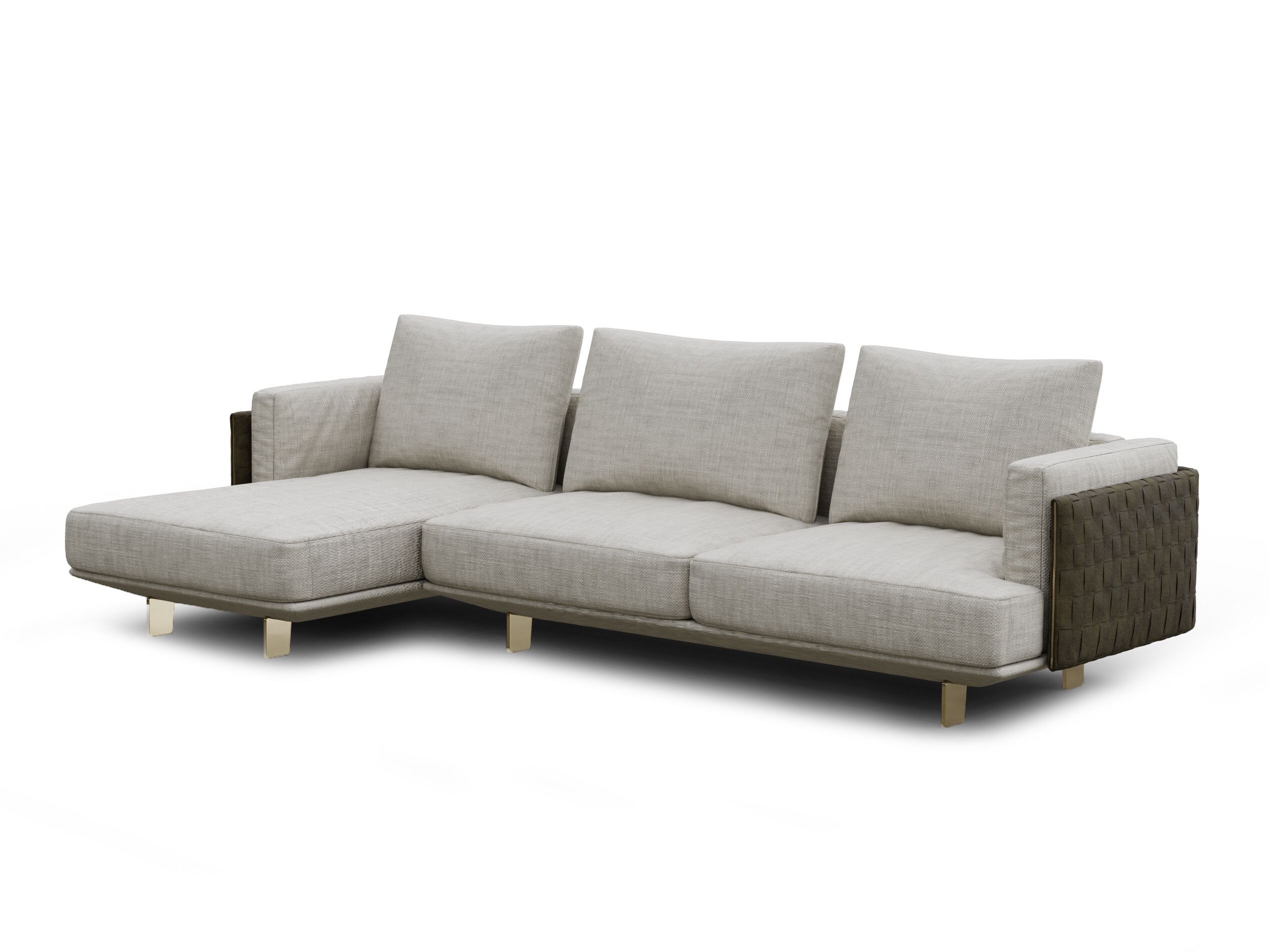 3-местный тканевый диван с полуостровом Natuzzi Italia кампус ARCH-00032155