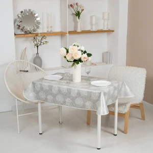 Скатерть Розы 135x160 см цвет серый