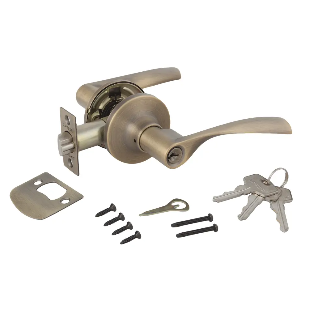 Ручка-защёлка межкомнатная Apecs 8023-01-AN, латунь/цинк, цвет антик, 2 шт STLM-2056601 - Вид №1