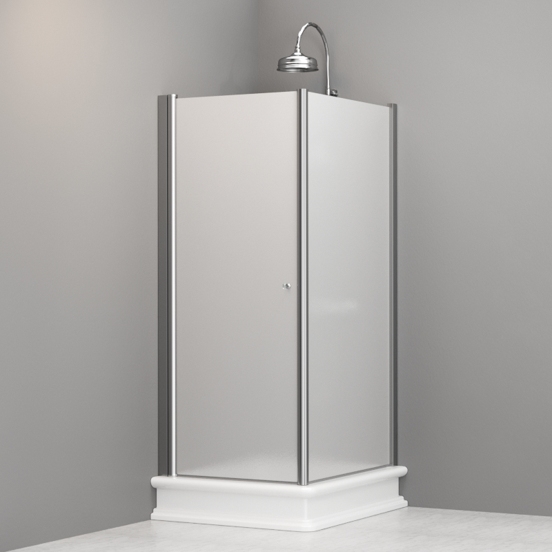 9144S0 Душевая кабина DX с распашной дверью и фиксированной боковой частью для душевого поддона 80x96 SX открывание со стороны 96, цвет Хромированный Kerasan RETRO Италия 