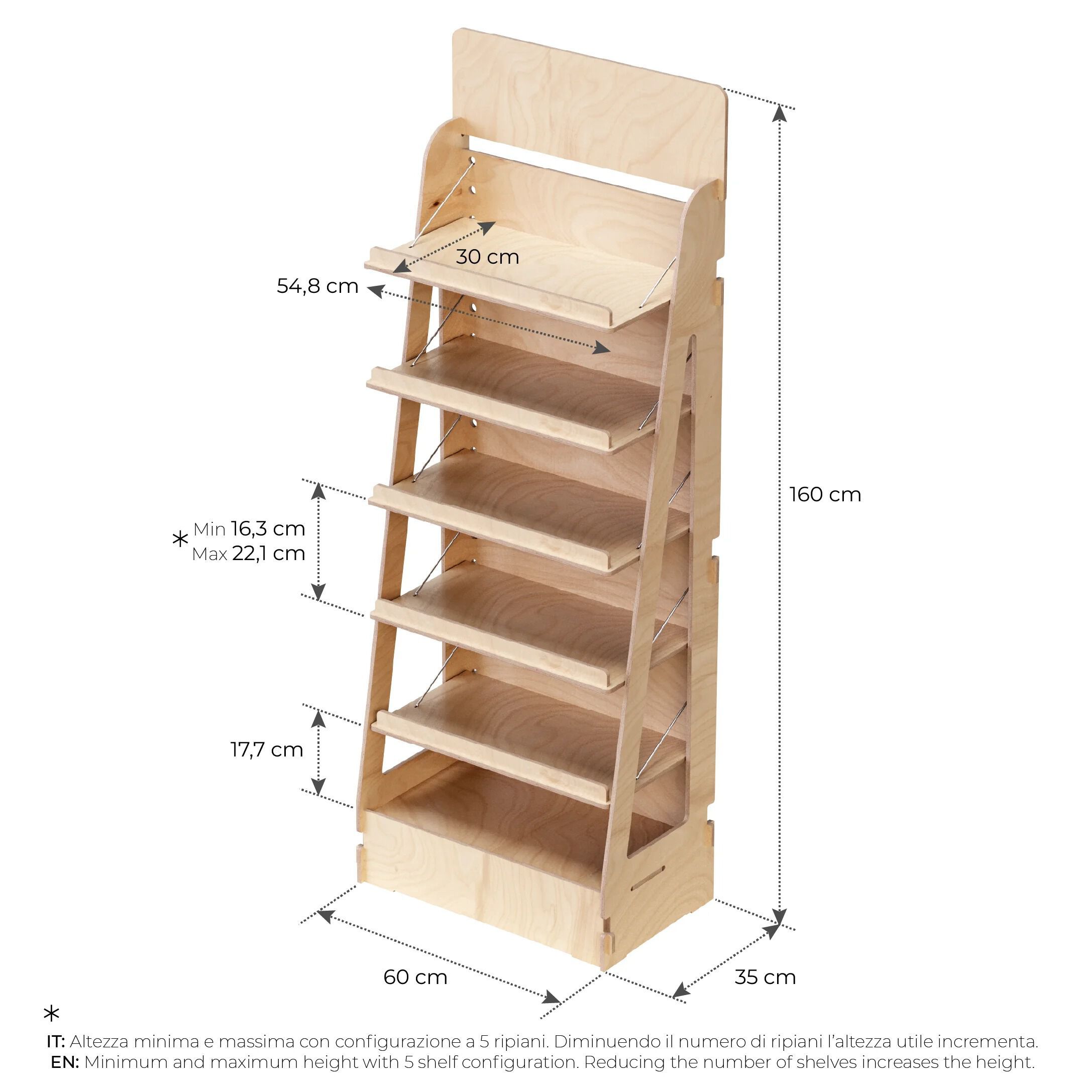 Деревянная напольная стойка дисплея Esposit экспоненты ARCH-00152175 - Вид №7