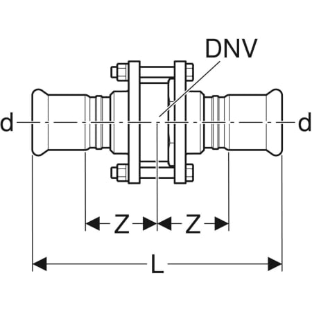 GEBERIT 92147 Обратный клапан Geberit Mapress из нержавеющей стали с фланцевым соединением  - Вид №2