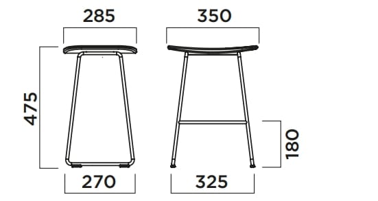 Низкий стальной табурет с мягким сиденьем Infiniti Klejn ARCH-00027557 - Вид №2