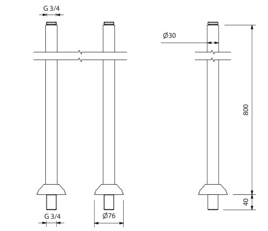 Смеситель для ванны с 2 отверстиями с ручным душем Park Avenue Beatrice ARCH-00117641 - Вид №3