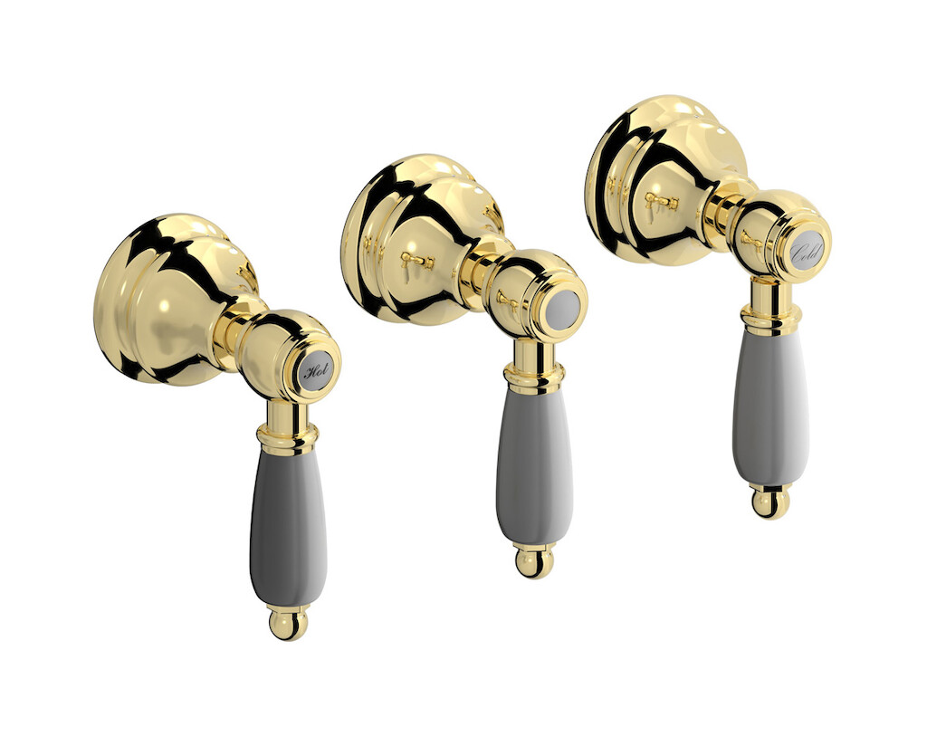 Встроенный смеситель для душа на 3 отверстия с двухходовым дивертером WE ARE IB hl410ii_2 Pale Gold Hermes