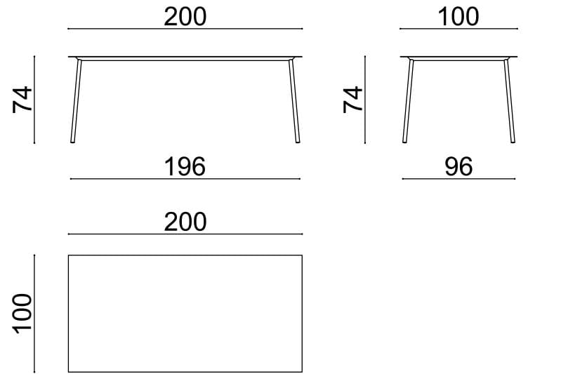 Металлический прямоугольный садовый стол Arper Onemm ARCH-00105400 - Вид №11