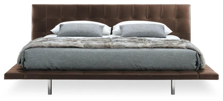 Poliform Двуспальная кровать из кожи с тафтинговым изголовьем Onda sun-id-1394292 - Вид №5