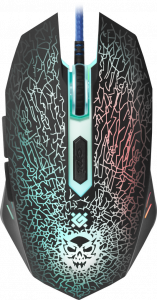 52110 проводная игровая мышь shock gm-110l оптика,6кнопок,800-3200dpi Defender