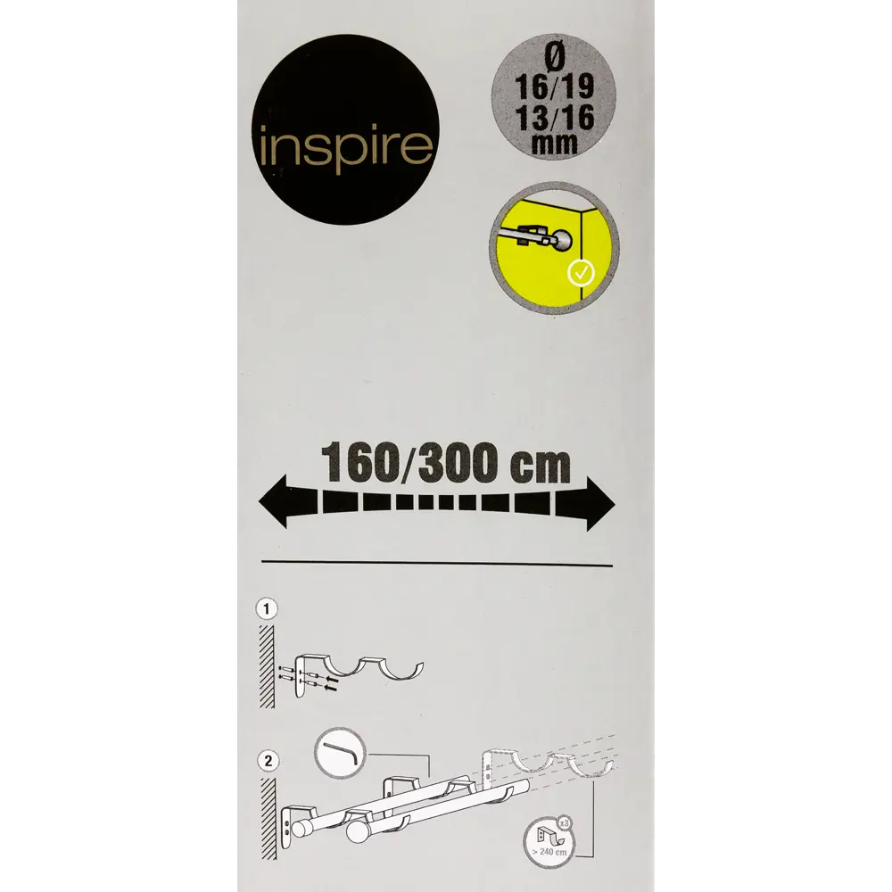 Карниз двухрядный раздвижной Inspire Лист 160-300 см цвет белый антик 81976802 STLM-2021899  - Вид №3